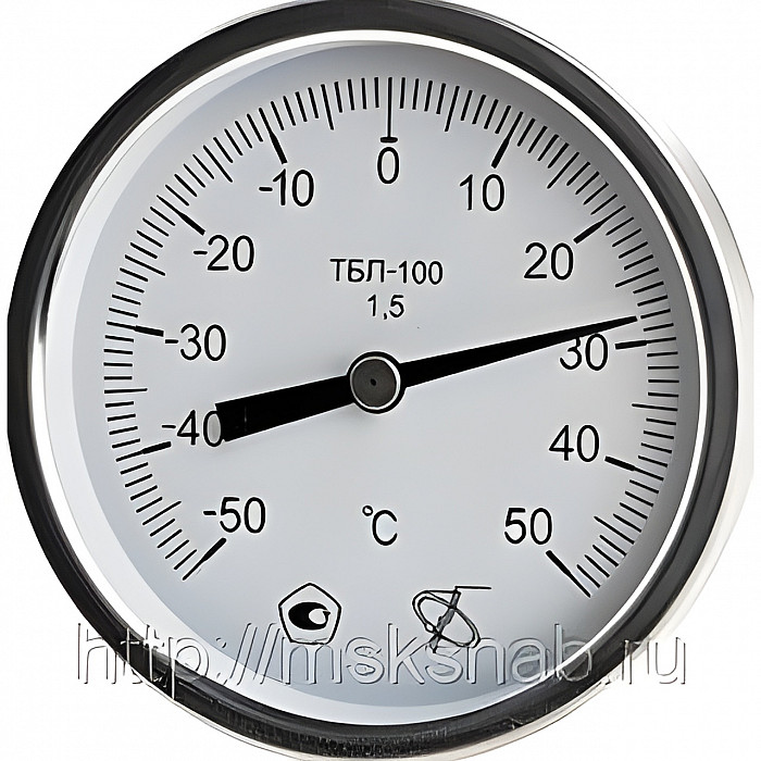 Термометр ТБЛ-100 (-50…50; 0...100; 120; 150; 200°С), кл. 1,5 (ОШ), погружной баллон 100мм — фото