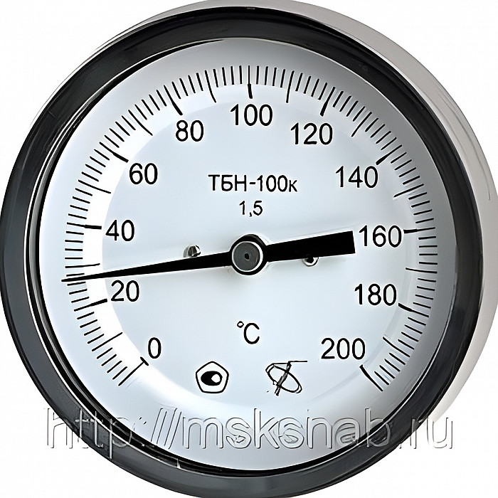 Термометр ТБН-100к (-50…50; 0...100; 120; 150; 200, 250°С), кл. 1,5 (ОШ), погружной баллон 100мм — фото