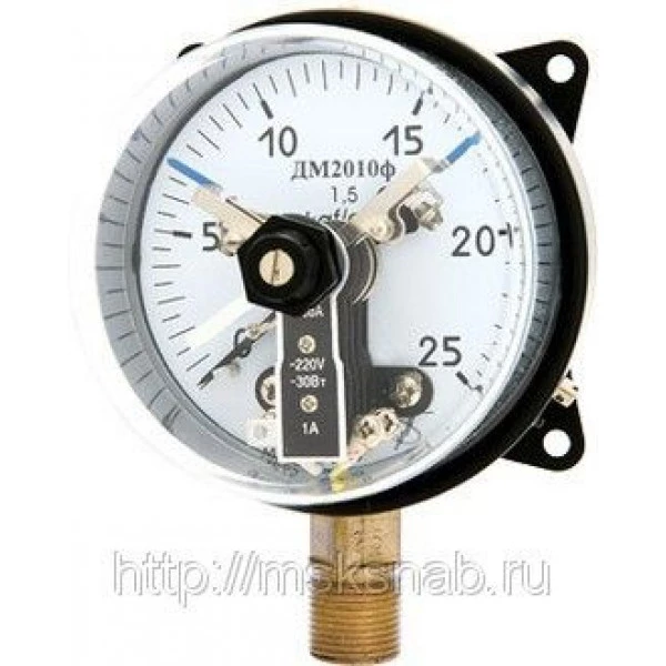 Вакуумметр сигнализирующий ДВ2010ф исп. IP 54 (-0,1-0 mPa), кл. 1,5