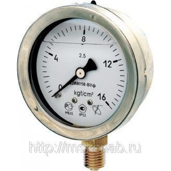 Вакуумметр виброустойчивый ДВ8008-Вуф исп.1 (-0,1-0 mPa), кл. 1,5